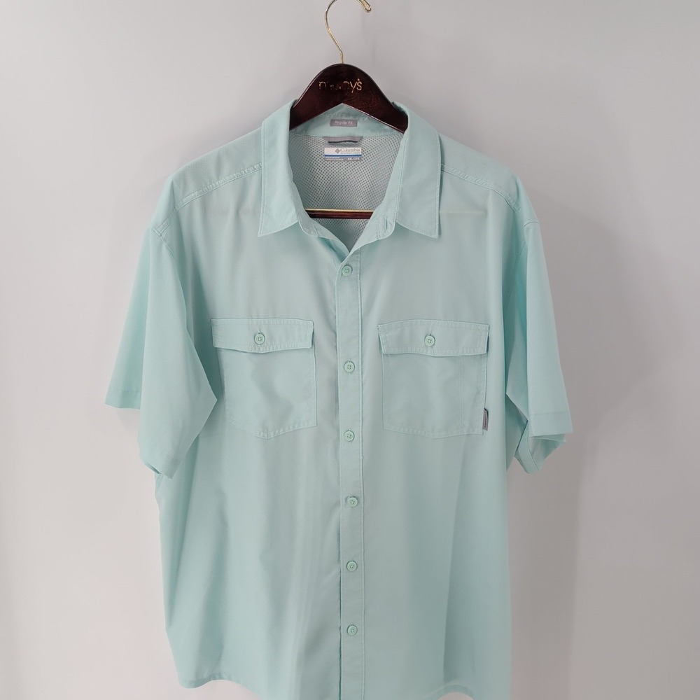 Columbia‎ Utilizer II Solid Short Sleeve Regular Fit Shirt Water Green Size 2XL